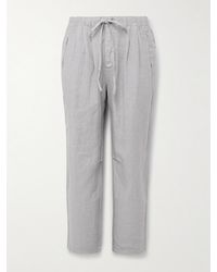 Massimo Alba - Key West Straight-leg Pleated Linen Drawstring Trousers - Lyst