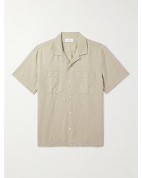 MR P. - Michael Convertible-Collar Garment-Dyed Cotton And Linen-Blend Twill Shirt - Lyst