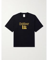 Stockholm Surfboard Club - T-shirt in jersey di cotone biologico con cristalli e logo Outdoor Life - Lyst
