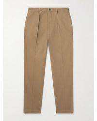 Drake's - Him Games Tapered Pleated Cotton-Twill Trousers - Lyst