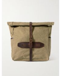 Bleu De Chauffe - Jamy Leather-Trimmed Canvas Backpack - Lyst
