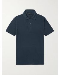 Tom Ford - Lyocell And Cotton-Blend Piqué Polo Shirt - Lyst