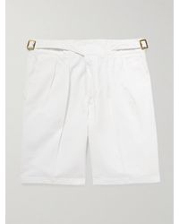 Rubinacci - Manny Straight-Leg Pleated Cotton Shorts - Lyst
