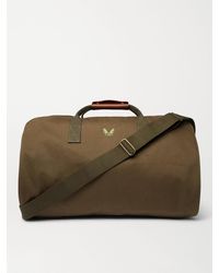 Bennett Winch - Leather-trimmed Cotton-canvas Suit Carrier And Holdall - Lyst