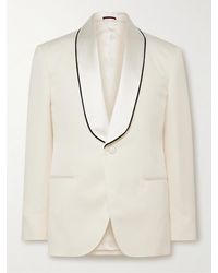 Brunello Cucinelli - Satin-trimmed Silk-twill Tuxedo Jacket - Lyst