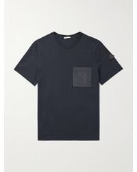 Moncler - Logo-Appliquéd Shell-Trimmed Cotton And Cashmere-Blend Jersey T-Shirt - Lyst