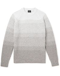 Brioni - Dégradé Ribbed Cashmere And Wool-blend Sweater - Lyst