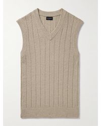 Club Monaco - Ribbed Cotton And Nylon-blend Bouclé Sweater Vest - Lyst
