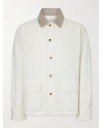 FRAME - Suede-Trimmed Cotton-Blend Jacket - Lyst