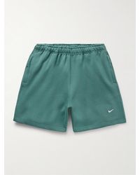 Nike - Solo Swoosh Straight-leg Logo-embroidered Cotton-blend Jersey Shorts - Lyst