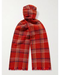 Bode - Gable Checked Fringed Wool Scarf - Lyst