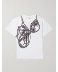 Alexander McQueen - T-shirt slim-fit in jersey di cotone con stampa - Lyst