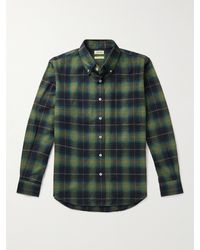 De Bonne Facture - Button-down Collar Checked Cotton-flannel Shirt - Lyst