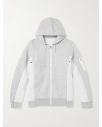 Sacai - Ma-1 Nylon-trimmed Cotton-blend Jersey Zip-up Hoodie - Lyst