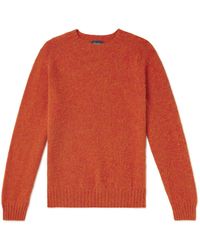 Drake's - Brushed Shetland Wool Sweater - Lyst