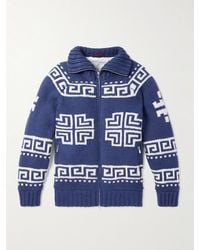 Brunello Cucinelli - Jacquard-Knit Cashmere Down Rollneck Cardigan - Lyst