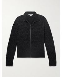 Acne Studios - Logo-Jacquard Wool Zip-Up Cardigan - Lyst