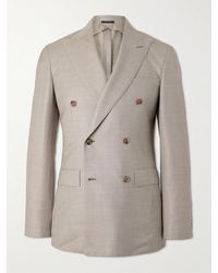 Brioni - Double-breasted Wool And Silk-blend Twill Suit Jacket - Lyst