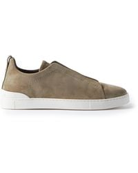 Zegna - Triple Stitchtm Suede Slip-on Sneakers - Lyst