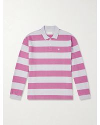 Aimé Leon Dore - Striped Cotton-Jersey Polo Sweater - Lyst