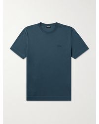 ZEGNA - Slim-Fit Logo-Embroidered Cotton-Jersey T-Shirt - Lyst