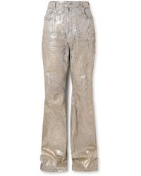 Rick Owens - Bolan Slim-Fit Flared Metallic Megacrust Jeans - Lyst