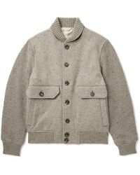 Eleventy - Shawl-collar Wool And Cashmere-blend Bomber Jacket - Lyst