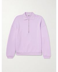 Agolde - Pace Half-Zip Cotton-Jersey Sweatshirt - Lyst