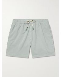 Hartford - Slim-Fit Short-Length Striped Seersucker Swim Shorts - Lyst