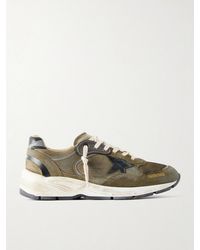 Golden Goose - Running Dad Suede-Trimmed Mesh Sneakers - Lyst