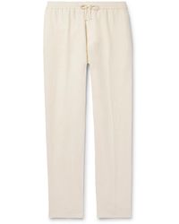 Canali - Straight-leg Linen Drawstring Trousers - Lyst