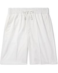 Brioni - Straight-Leg Herringbone Striped Silk-Seersucker Shorts - Lyst
