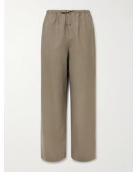The Row - Donatello Straight-leg Wool And Mohair-blend Drawstring Trousers - Lyst