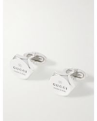 Gucci - Gemelli in argento sterling con logo inciso Trademark - Lyst