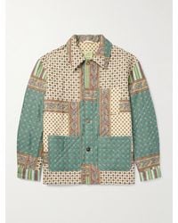De Bonne Facture - Padded Quilted Printed Wool And Cotton-Blend Jacket - Lyst