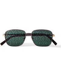 Dior - Cd Diamond S4u D-frame Silver-tone And Tortoiseshell Acetate Sunglasses - Lyst