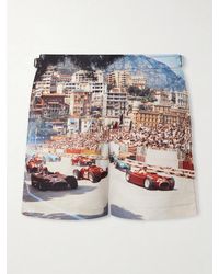 Orlebar Brown - Bulldog Straight-Leg Mid-Length Printed Swim Shorts - Lyst