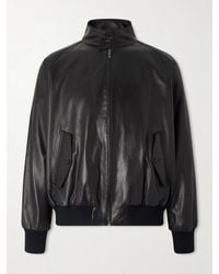 A.PRESSE - Padded Leather Harrington Jacket - Lyst