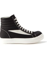 Rick Owens - Vintage Suede-trimmed Canvas High-top Sneakers - Lyst