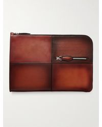 Berluti - Nino Tgm Scritto Panelled Venezia Leather Pouch - Lyst
