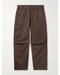 Carhartt - Cole Wide-leg Pleated Garment-dyed Cotton-twill Cargo Trousers - Lyst