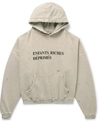 Enfants Riches Deprimes - Logo-print Distressed Cotton-jersey Hoodie - Lyst