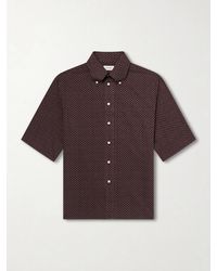 Lemaire - Button-Down Collar Printed Cotton Shirt - Lyst