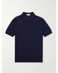 John Smedley - Cotton And Cashmere-blend Polo Shirt - Lyst