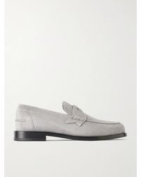Christian Louboutin - The Plato Neocl-Detailed Suede Penny Loafers - Lyst
