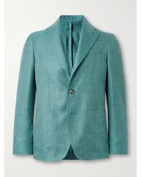 Caruso - Wool, Silk And Linen-Blend Blazer - Lyst