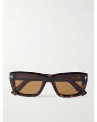 Tom Ford - Icon Rectangular-frame Tortoiseshell Acetate Sunglasses - Lyst