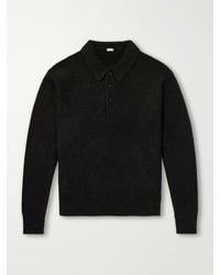 A.PRESSE - Brushed Cashmere Polo Sweater - Lyst