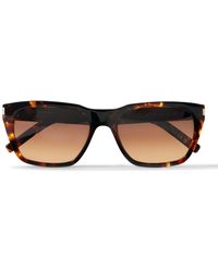 Saint Laurent - Rectangular-frame Tortoiseshell Acetate Sunglasses - Lyst