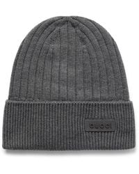 Gucci - Logo-Appliquéd Ribbed Wool Beanie - Lyst